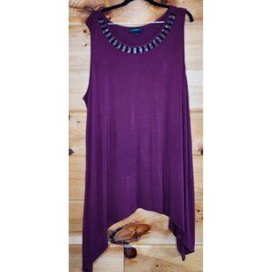 Lane Bryant Dressy Tank Size Womens 22/24 Sleeveless Beaded Neck line
